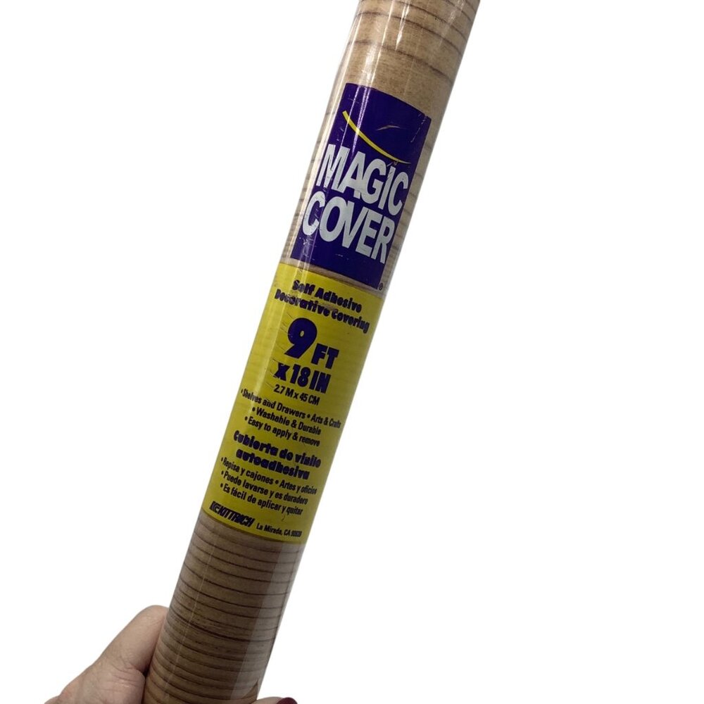 Magic Cover 9 Ft X 18 In Self‎ Adhesive Decorative Shelf Drawer Wood Grain